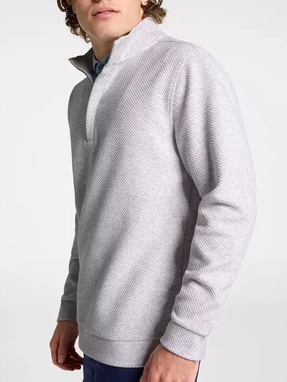 Walter Hagen Men's Clubhouse Textured 1/4 Zip Golf Pullover - Light Grey